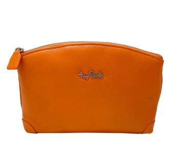 Кожаная женская косметичка TONY PEROTTI оранжевая Contatto 1779 arancio
