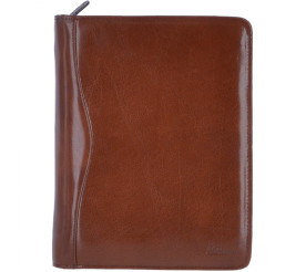Папка кожаная коричневая Ashwood A4 ZIP (Великобритания)
