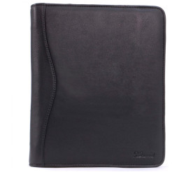 Черная папка кожаная  Ashwood A4 ZIP (Великобритания)