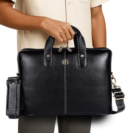 Кожаная сумка Hammonds Flycatcher черная LB105 BLK – Фото 6