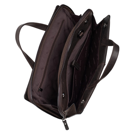 Кожаная сумка Karya коричневая 0873-31 – Фото 8