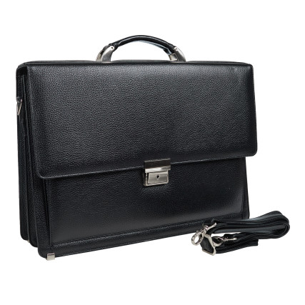 Кожаный деловой портфель Canpellini черный 3019-7 – Фото 2