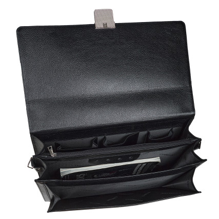 Кожаный деловой портфель Canpellini черный 3019-7 – Фото 6