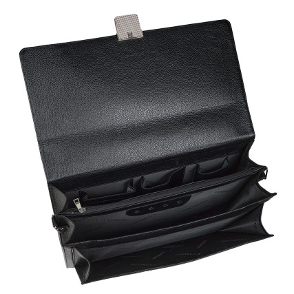 Кожаный деловой портфель Canpellini черный 3019-7 – Фото 7