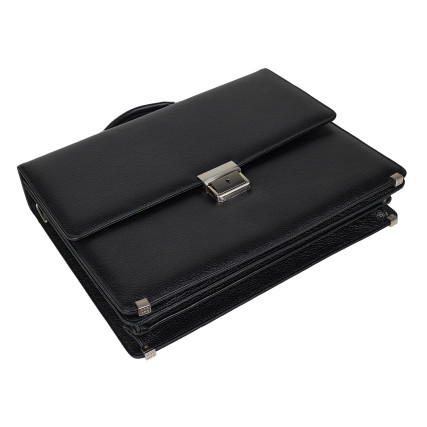 Кожаный классический портфель Canpellini черный 3021-7 – Фото 5