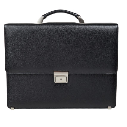 Кожаный классический портфель Canpellini черный 3021-7 – Фото 1