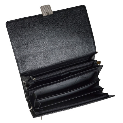 Кожаный классический портфель Canpellini черный 3021-7 – Фото 6