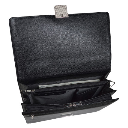 Кожаный классический портфель Canpellini черный 3021-7 – Фото 7