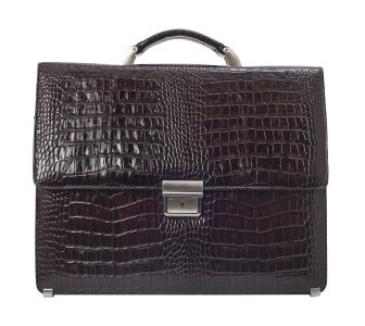 Кожаный классический портфель Canpellini коричневый 2015-11 кроко