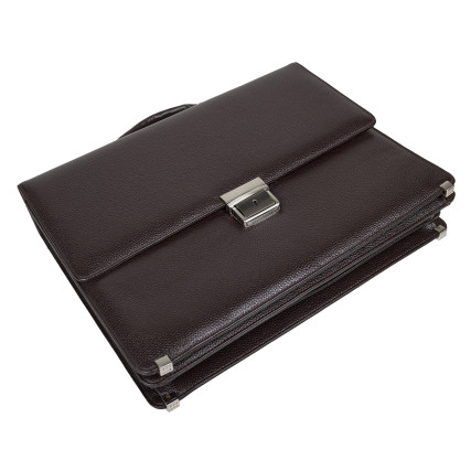 Кожаный классический портфель Canpellini коричневый 3021-14 – Фото 5