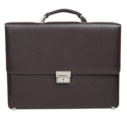 Кожаный классический портфель Canpellini коричневый 3021-14 – Фото 1