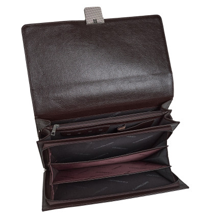 Кожаный классический портфель Canpellini коричневый 3021-14 – Фото 7