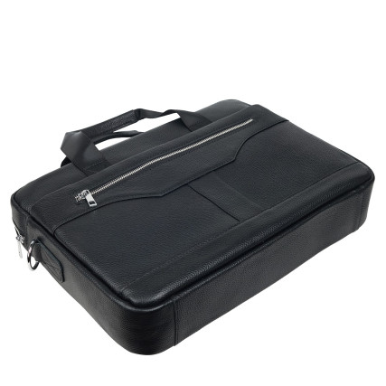 Кожаный мужской портфель Buffalo Bags черный M5014A – Фото 4