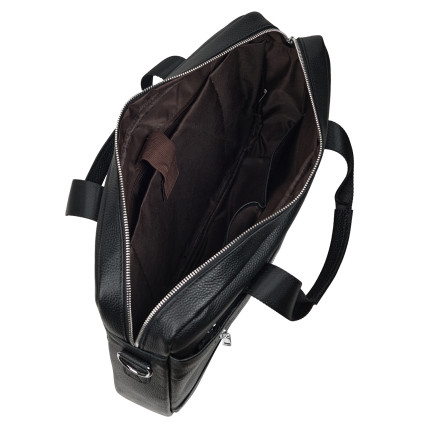 Кожаный мужской портфель Buffalo Bags черный M5014A – Фото 6