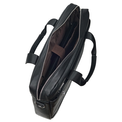 Кожаный мужской портфель Buffalo Bags черный M5014A – Фото 7