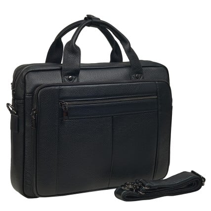 Кожаный мужской портфель Buffalo Bags черный M5079A – Фото 2
