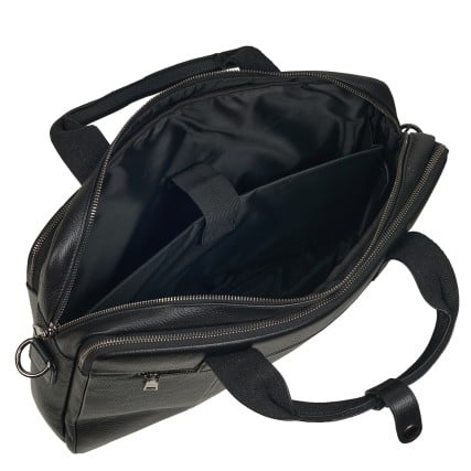 Кожаный мужской портфель Buffalo Bags черный M5079A – Фото 6