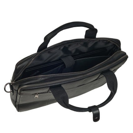 Кожаный мужской портфель Buffalo Bags черный M5079A – Фото 7