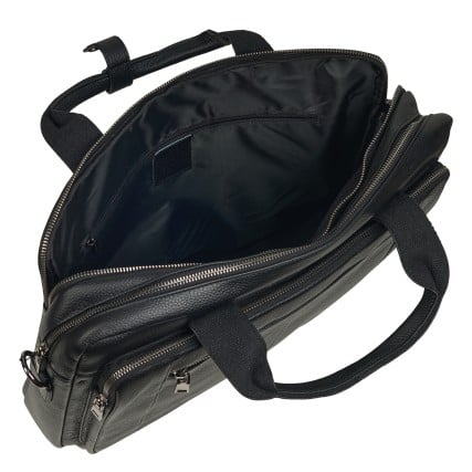 Кожаный мужской портфель Buffalo Bags черный M5079A – Фото 8