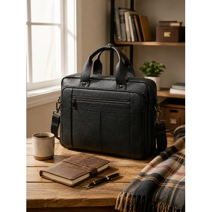 Кожаный мужской портфель Buffalo Bags черный M5079A