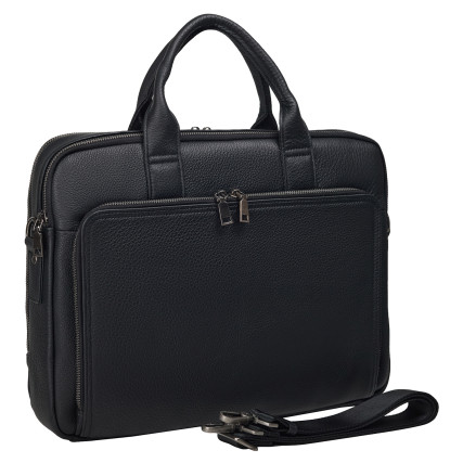 Кожаный мужской портфель Buffalo Bags черный M5082A – Фото 2