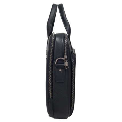 Кожаный мужской портфель Buffalo Bags черный M5082A – Фото 4