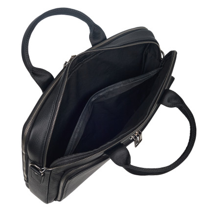 Кожаный мужской портфель Buffalo Bags черный M5082A – Фото 6