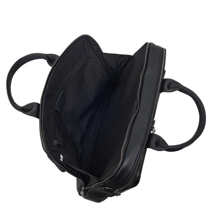 Кожаный мужской портфель Buffalo Bags черный M5082A – Фото 7