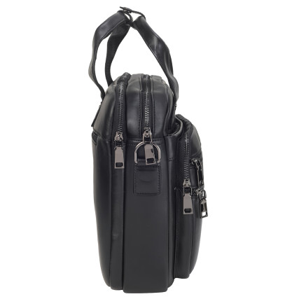Кожаный мужской портфель Buffalo Bags черный M6398A – Фото 3