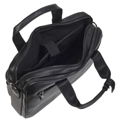 Кожаный мужской портфель Buffalo Bags черный M6398A – Фото 5