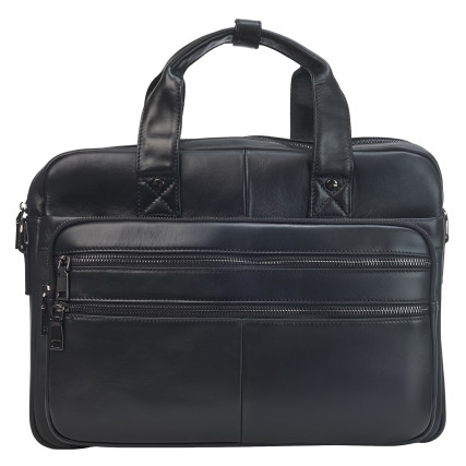 Кожаный мужской портфель Buffalo Bags черный M6398A – Фото 1