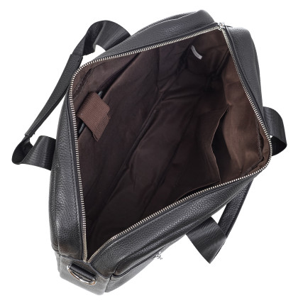 Кожаный мужской портфель Buffalo Bags черный M8824A – Фото 6