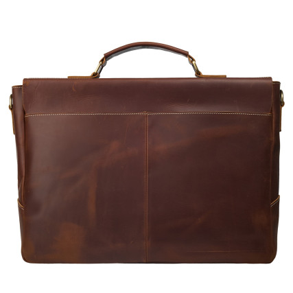 Кожаный мужской портфель Buffalo Bags коричневый M2009R – Фото 2