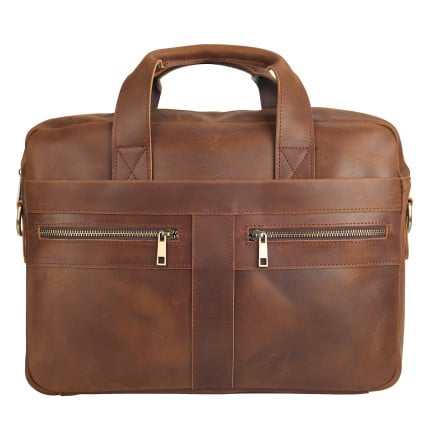 Кожаный мужской портфель Buffalo Bags коричневый M2019R – Фото 1