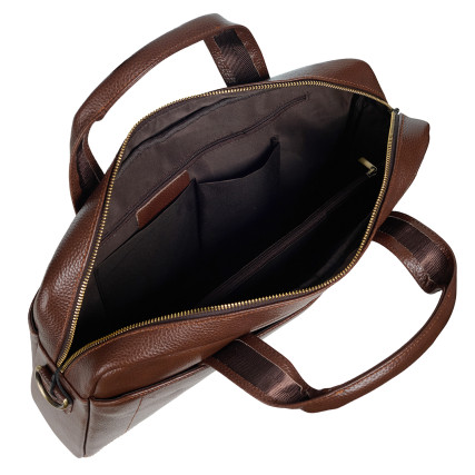 Кожаный мужской портфель Buffalo Bags коричневый M5006C-1 – Фото 6