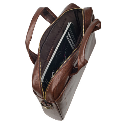 Кожаный мужской портфель Buffalo Bags коричневый M5006C-1 – Фото 7