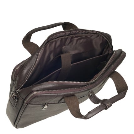 Кожаный мужской портфель Buffalo Bags коричневый M5079C – Фото 6