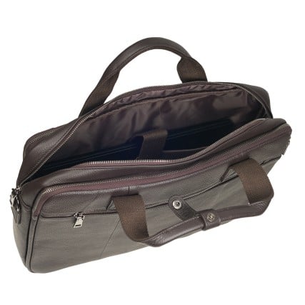 Кожаный мужской портфель Buffalo Bags коричневый M5079C – Фото 7