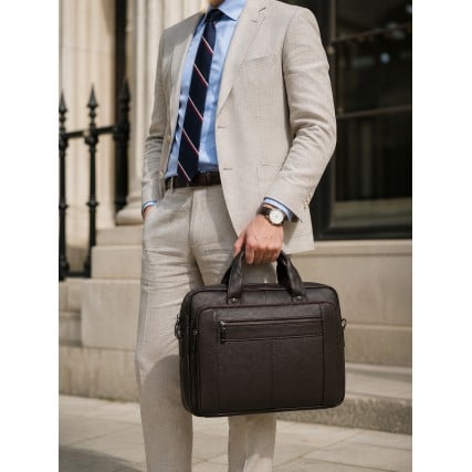 Кожаный мужской портфель Buffalo Bags коричневый M5079C
