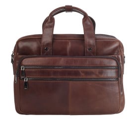Кожаный мужской портфель Buffalo Bags коричневый M6398C