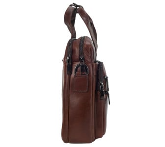 Кожаный мужской портфель Buffalo Bags коричневый M6398C – Фото 4
