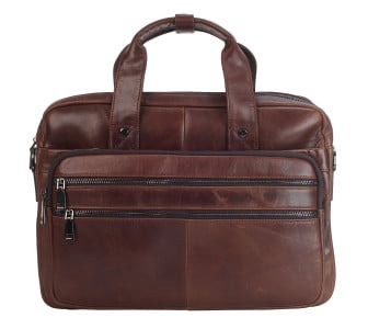 Кожаный мужской портфель Buffalo Bags коричневый M6398C – Фото 1