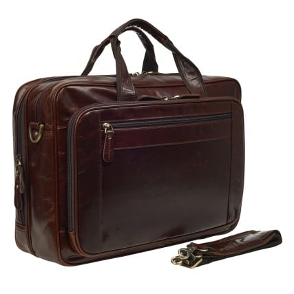 Кожаный мужской портфель Buffalo Bags коричневый M7320C – Фото 2