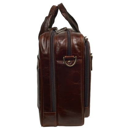 Кожаный мужской портфель Buffalo Bags коричневый M7320C – Фото 4