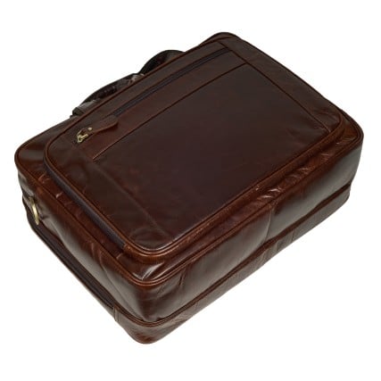 Кожаный мужской портфель Buffalo Bags коричневый M7320C – Фото 5