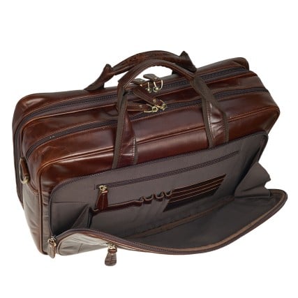 Кожаный мужской портфель Buffalo Bags коричневый M7320C – Фото 6