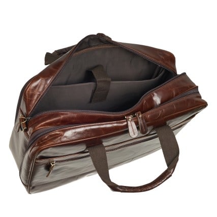 Кожаный мужской портфель Buffalo Bags коричневый M7320C – Фото 7