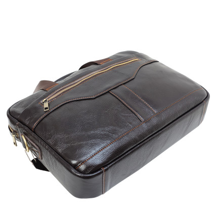 Кожаный мужской портфель Buffalo Bags коричневый M8824C-1 – Фото 5