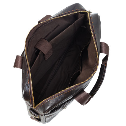 Кожаный мужской портфель Buffalo Bags коричневый M8824C-1 – Фото 6