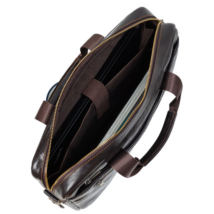 Кожаный мужской портфель Buffalo Bags коричневый M8824C-1 – Фото 7